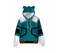 CSOCKS MHA Cat Ears Hoodie Cute Deku Todoroki Shoto Cosplay Hoodie Sweatshirt Pullover for Girls Women