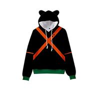CSOCKS MHA Cat Ears Hoodie Cute Deku Todoroki Shoto Cosplay Hoodie Sweatshirt Pullover for Girls Women