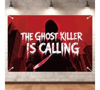 Csoisoy Spooky Theme Backdrop, 150x100cm/59x39.4in Horror Movie Banner Decorations for Halloween & Themed Party Photo Props Poster Tapestry Merch Room Wall Decor