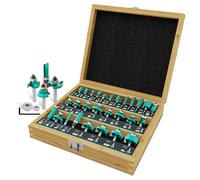 CSOOM 30 Piece Professional Woodworking Router Bit Set with Spare Bearings, Suitable for 8mm Shank, Hard Alloy Blades, Woodworking Tools, Packed in Sturdy Wooden Boxes