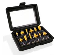 CSOOM Router Bits 12 PCS Set, 12 Pieces 1/4 Inch Shank Router Bit Kit, Professional Woodworking Milling Cutter Set, Tungsten Carbide Milling Bit Kits for Professional Woodworking