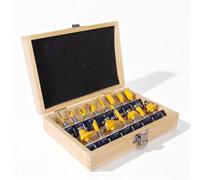 CSOOM Router Bits 15 PCS Set, 15 Pieces 1/4 Inch Shank Router Bit Kit, Professional Woodworking Milling Cutter Set, Tungsten Carbide Milling Bit Kits for Professional Woodworking