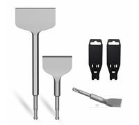 CSOOM SDS Plus 2 Piece Chisel Set, Tile Chisel 75 x 165 mm and Flat Chisel 100 x 280 mm, for Tiles, Tile Adhesive, Concrete, Natural Stone, Masonry etc