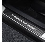 CSPYBGXOF 4 pcs Carbon Fiber Car Door Sill Protector Strips, for Mazda CX5 CX-5 Carbon Fiber Car Kick Plates Accessories Automobile Threshold Scuff Plate,A