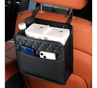 CSPYBGXOF Car Seat Organizer for Ford Capri (2024+), PU Leather Hanging Car Storage Bag,Foldable Waterproof Car Trash Can,Interior Storage Accessories