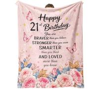 CSSGUOTOU 21st Birthday Gift for Her, 21st Birthday Throw Blanket 150x130cm, Gifts for Daughter Niece Sister Girlfriends Granddaughter, Thoughtful Gift Idea
