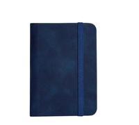CSSHNL Leather Notebook A7 Mini Notebook Portable Leather Pocket Book Notepad Diary Planner Agenda Leather Cover Memo Pad Office(Dark Blue A7)