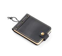 CSSHNL Leather Notebook Leather Mini Notebook Vintage Cowhide Planner Cover Diary Journals Portable Sketch Notepad(A Black)