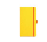 CSSHNL Leather Notebook Mini PU Leather Notebook, Hardcover And Slipcase Design 100 Pages/200 Pages A6 6.88inch×3.7inch(Yellow)