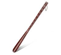CSSHNL Shoe Horn 54CM Wooden Shoehorn Long Handle Beech Shoe Horn with Leather Strap Flexible shoe Lifter Extra Long Comfortable Wood Shoe Horns