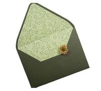CSSHNL Wedding Invitations Avocado Green Series Vintage Envelopes Wedding Invitations Printing Lining Envelopes Invitation Stationary Paper Envelopes(Style4)