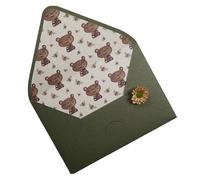 CSSHNL Wedding Invitations Avocado Green Series Vintage Envelopes Wedding Invitations Printing Lining Envelopes Invitation Stationary Paper Envelopes(Style2)