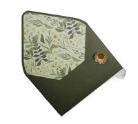 CSSHNL Wedding Invitations Avocado Green Series Vintage Envelopes Wedding Invitations Printing Lining Envelopes Invitation Stationary Paper Envelopes(Style3)