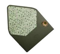 CSSHNL Wedding Invitations Avocado Green Series Vintage Envelopes Wedding Invitations Printing Lining Envelopes Invitation Stationary Paper Envelopes(Style5)