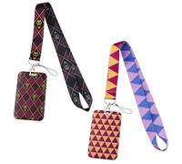 CSSHSMS Anime Kira Yoshikage Cosplay Lanyard ID Badge Holder 4Pcs Set,Manga Yoshikage Kira Cosplay Merch Lanyard Card Holder Sleeve Protectors