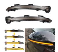 csslyzl MK7 GTI Sequential Turn Signal Side Mirror Indicator Light | Compatible with VW Golf MK7 7.5 VII GTI R GTD TSI Jetta MK7 GLI, Dynamic LED Side Marker Blinker Lamp, Smoked Lens, 2Pcs