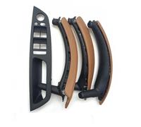 CSSPDM LHD Upgraded Interior Door Handle with Leather Cover Assembly Full Set for X5 X6 E70 E71 E72 2007-2014 Plastic Armrest(Sattel Brown3)
