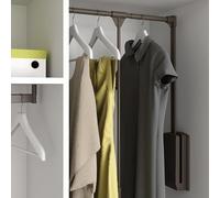 CSstone Aluminium Pull-Down Closet Rod Retractable Collapsible Wardrobe Lift Rail Space-Saving Clothes Hanging Organizer Storage System Pull Down Closet Rod,35to47in