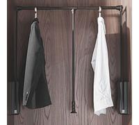 CSstone Pull Down Closet Rod, Aluminum Liftable Clothes Hanger, Ergonomic Handle Space Saving Adjustable Width Wardrobe Rail,660to890mm