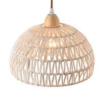 CSSYKV 1-Light Hemp Rope Chandelier Adjustable Boho Basket Handmade Pendant Light Hollow-Out Lantern Wicker Light with Fixtures for Dining Room, Foyer, Entryway, Bedroom, and Hallway