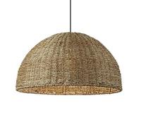 CSSYKV 15.7" Dome Coastal Bamboo Wicker Dome Pendant Lighting Fixture Rustic Island Dining Ceiling Light Handmade Rattan Chandelier, for Bedroom Living Room Dining Room Light Antique Lantern