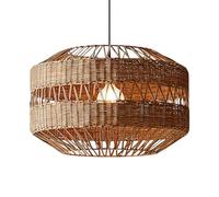 CSSYKV 17.7'' Large Kitchen Island Wicker Chandelier, Rattan Basket Handmade Woven Lampshade Hanging Light Ceiling Lighting Fixture for Coastal Kitchen Island Dining Room Bedroom