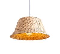 CSSYKV Beige Bohemian Pendant Light with Fixtures Hand-Woven Rattan Hanging Lamp Handmade Nordic Wicker Lamp, for Coastal Kitchen Island Dining Room Living Room Chandelier Bamboo Ceiling Lamp