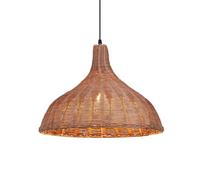 CSSYKV Farmhouse Rattan Pendant Light Fixtures, Hanging Ceiling Light, Handmade Lampshade Modern Rustic Wicker Finish E26 Chandelier for Dining Room, Kitchen Island, Living Room