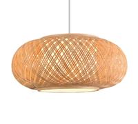 CSSYKV Faux Parchment Chandeliers Bamboo Lantern Natural Wicker Pendant Light Fixtures Boho Style Large Restaurant Primitive Lighting Fitting Oval Light Design for Living Room Bedroom Sunroom Foyer