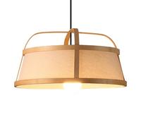 CSSYKV Japanese Lantern Pendant Lamp, Retro Style Bamboo Linen Chandelier Hanging Hollow Lamp Shade Restaurant Fabric Ceiling Lighting Fixture for Living Room Bedroom Cafe Teahouse 1-Pack