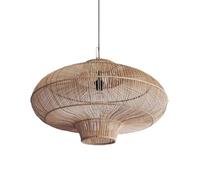 CSSYKV Large Pendant Lamp Modern Rustic Wicker Pendant Light Fixtures for Farmhouse Living Dining Room Chandelier Handmade Nordic Rattan Basket Lamp Natural Boho Lighting Fixture