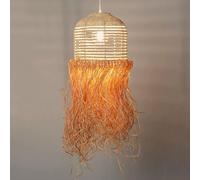 CSSYKV Modern Retro Art Pendant Light, Japanese Wabi-sabi Style Fixtures Tropical Southeast Asia Style Pendant Light Zen Style Rattan Basket Lantern Restaurant Living Room Hand-Woven Light Fixture