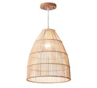 CSSYKV Modern Woven Pendant Light Fixtures Bamboo Rattan Adjustable Boho Ceiling Mount Hanging Lamp Handmade Nordic Wicker Lamp Country Kitchen Island Hanging Ceiling Light