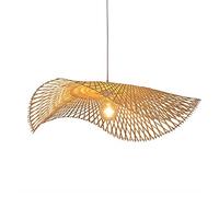 CSSYKV Natural Material Bamboo Chandelier Ceiling Hanging Wicker Lamp Rattan Handwoven Pendant Lamp Retro Simple Pastoral Style Creative Farmhouse Hanging Lamp