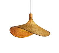 CSSYKV Natural Rattan Pendant Light Vintage Japanese Style Chandelier Woven Lamp Shade,Ceiling Light Shade, Handmade Lampshade Retro Industrial Lamp E27 Base Single Lamp