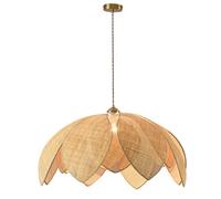 CSSYKV Petal Bamboo Lamp 25.6" Large Wicker Lamp Shade for Kitchen Island Sink