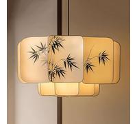 CSSYKV Unique Drum Pendant Light Fixtures with Linen Fabric Shade, Modern Indoor Ambient Lighting - Adjustable Vintage Chinese Style Hanging Light, for Kitchen Island Bedroom Dining Foyer Entryway