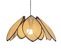 CSSYKV Unique Pendant Lights Petal Lamp for Living Room Hanging Lamp, Hand Woven Wicker Abaca Lamp Shade Large Decor Room Fixtures for Coastal Kitchen Island Dining Room Bedroom Foyer