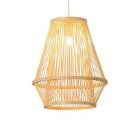 CSSYKV Wooden Canopy Ceiling Chandelier, Modern Chinese Style, Handmade Wicker Lantern Boho Bamboo Woven Fixtures Southeast Asian Hotel Decor Chandelier for Restaurant, Tea Room Bamboo Art Lamp