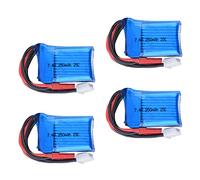 CSTAL High Performance Backup Battery, 7.4V 250Mah 25C 2S Li-Po Battery with JST Plug, for Mini RC Car Climbing Car 1/35 Mini RC Helicopter, 4 Pcs