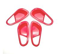 Cstearqp Car Interior Modification for Jeep for Avenger ABS Carbon Fiber Color Door Handle Panel Cover(Red)