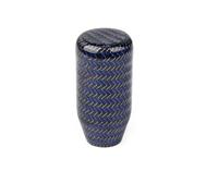 Cstearqp Universal Oval/Sphere Carbon Fiber Manual Gear Shift Knob with 3 Adapter for Most Car Decorations Classic Shifter Handle(Blue-70mm)