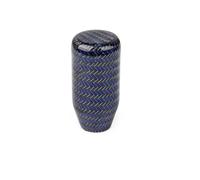 Cstearqp Universal Oval/Sphere Carbon Fiber Manual Gear Shift Knob with 3 Adapter for Most Car Decorations Classic Shifter Handle(Blue-70mm)