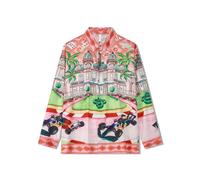 (CSWC20-CXU28, L) Vintage Beach Rainforest Print Button Down Shirt Autumn Casual Long Sleeve Men's Cardigan Shirts Loose Holiday Clothing