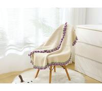 CSWCS Crochet Blanket Kit for Beginners, 43 inches Flower Bouquet Shawl Throw Kits for Adults, Learn How to Knitting with Yarn, Hook & Instructions, Gifts for Women Home Decor (Lily of The Valley Kit)
