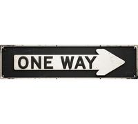 CSWLJS One Way Metal Sign 4x16in Retro Street Plaque for Garage Man Cave Wall Decor