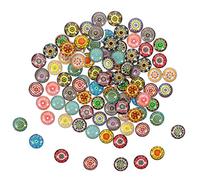 CSXMONEY 100Pcs Glass Dome Cabochons, with Colorful Patterns, for Necklaces Bracelets and Craft Projects (0.5X2X2CM)