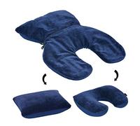 CSXMONEY 2 in 1 Convertible Sleeping Pillow, Memory Foam Pillow Suitable, for Office, Travel and Camping, Blue
