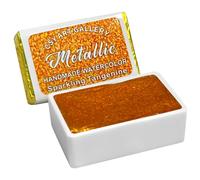 CSY art gallery Full Pan Handmade Color Flake Shimmer Metallic Watercolour Paints Chose your Color (Sparkling Tangenine)