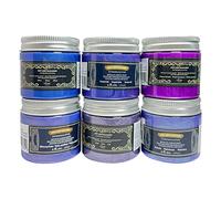 CSY art gallery Metallic Acrylic Paint Set,2 Ounces x 6 Assorted Colors, Iridescent Purple and Blue Ink Pigment Non-Fading, Rich Vivid Pigments, Brilliant Glitter Finish, Fast Dry Formula(Seine Night)